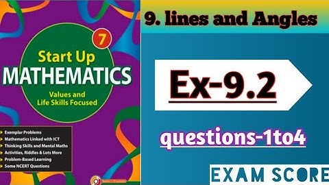 Viva Education start up mathematics Class 7 || lines and Angles|| Ex.9.2|| Exam score