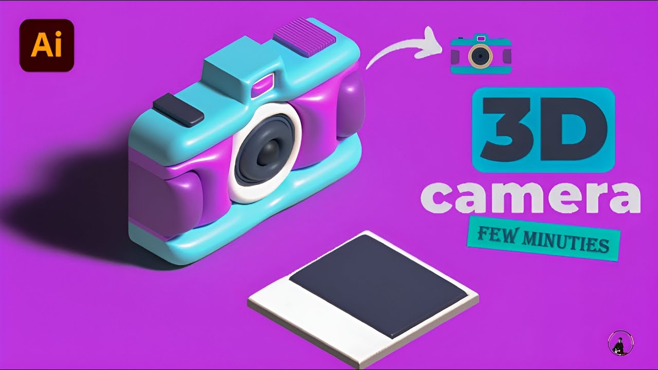 HOW TO DRAW A 3D CAMERA IN ADOBE ILLUSTRATOR - YouTube