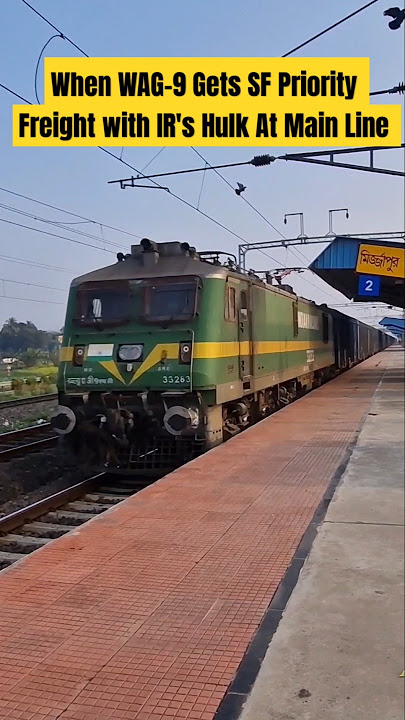 When WAG-9 Gets SF Priority Freight with IR's Hulk At Main Line #indianrailways #shorts #viral