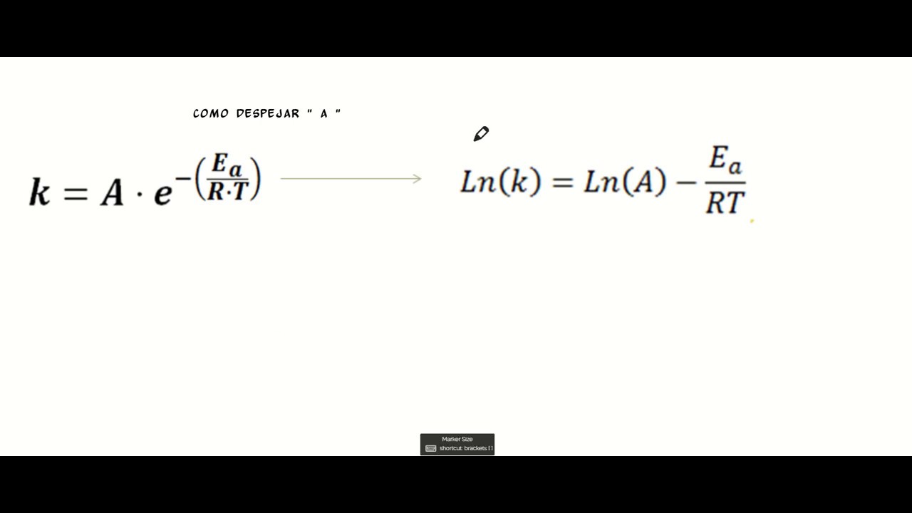 Como despejar el factor de frecuencia en la ecuación de Arrhenius - YouTube