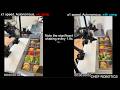 Chef Robotics physical AI assembles a burger with and without latency compensation
