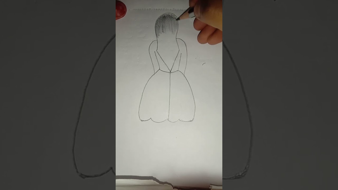 drawing of girl from letter Y #art #shorts