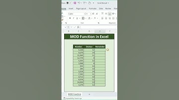 How to Find Remainders in Excel with MOD Function | Excel Tutorial