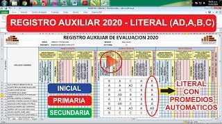 FORMATO DE REGISTRO AUXILIAR LITERAL INICIAL PRIMARIA Y SECUNDARIA FORMATO DE REGISTRO AUXILIAR LITERAL INICIAL PRIMARIA Y SECUNDARIA