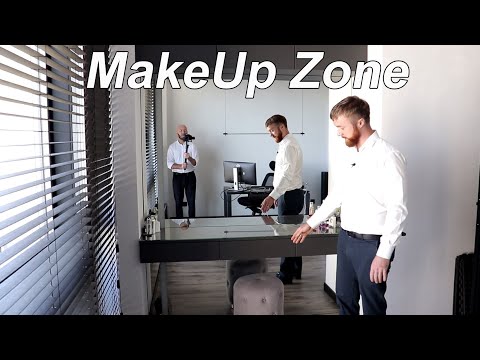 MakeUp Zone- Подвесной туалетный столик- Зеркало с ЛЕД подсветкой- Мебель для макияжа- Столы Киев-