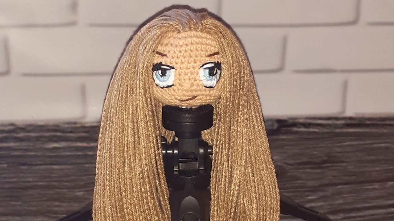 Как я делаю волосы, для вязаной куклы, прямыми и чуть волнистыми