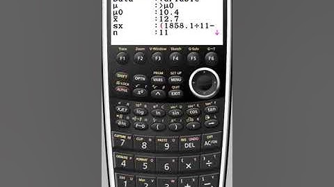 1 Sample T hypothesis test using a Casio CG20 graphical calculator