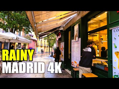 MADRID Rainy Morning 4K Walking Tour 2025 🇪🇸  ASMR Walk | City Ambience