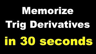 Trick for Memorizing Trig Derivatives