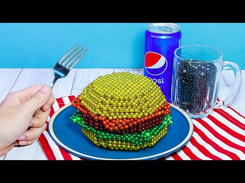 How To Make Perfect Burger From Magnetic Balls (Satisfying) - DIY | Stop Motion Cooking ASMR Magnet