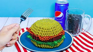 How To Make Perfect Burger From Magnetic Balls (Satisfying) - DIY | Stop Motion Cooking ASMR Magnet