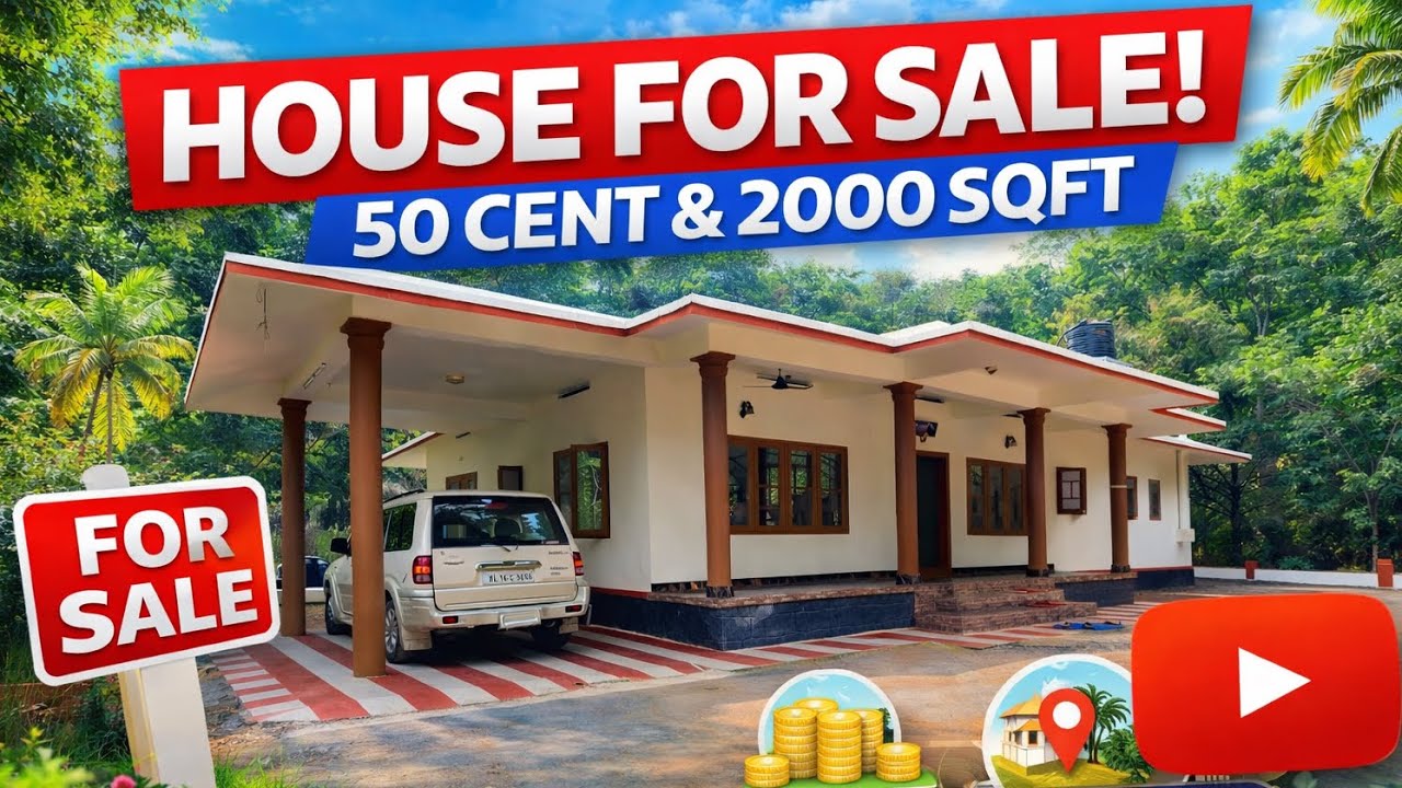 50 Cent & 2000 Sqft House For Sale in Kozhuvanal, Kottayam 
