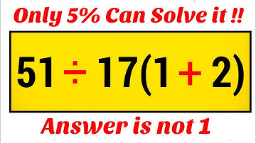 Most people Get This Simple math Question Wrong !! Only 5% can solve it 