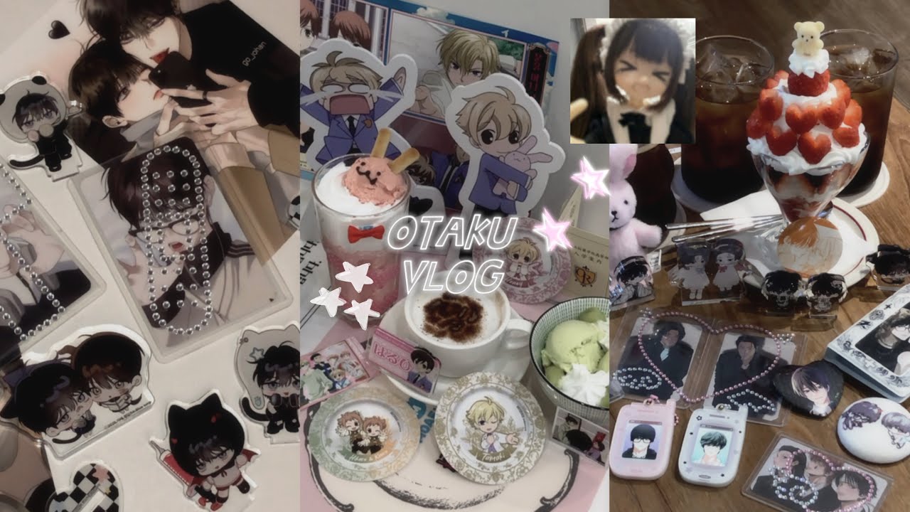 [오타쿠 브이로그] 🌹소녀를 기쁘게 할 줄 알아야 해。‎˚◞♡˖ᡣ𐭩⊹ | 오란고교 호스트부 콜라보 카페 • 열여덟의 침대 • 해피투게더 • 홍대 굿즈샵 • 랜덤깡