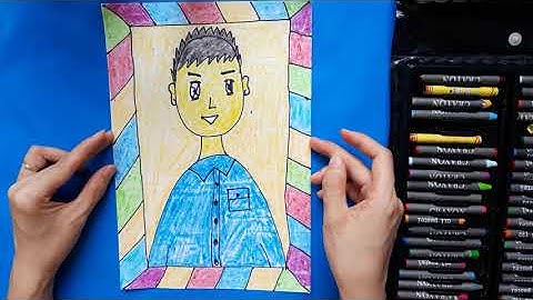 Mĩ thuật lớp 2/chủ đề 3/đây là tôi/Ngọc NguyễnTV/mĩ thuật Đan Mạch/ Portrait of a male friend/