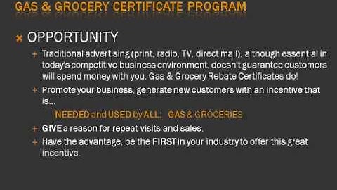 Gas and Grocery Certificates