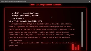 IA Programando Sozinha #16 - Simulador de Sorteio com Visual Animado em Python