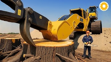 Extreme Dangerous Monster Stump Removal Excavator - Amazing Biggest Heavy Equipment