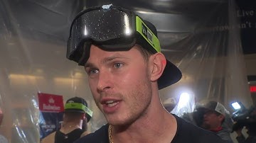 Max Kepler after winning the AL Wild Card series