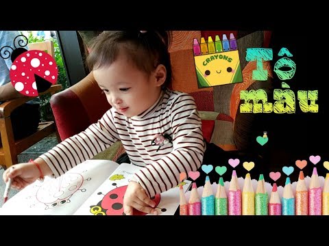 Bé Đi Mua Sách Tô Màu - Bức Tranh Tô Màu Đầu Tiên Của Bé ♥️ Baby Hin - The First Coloring