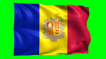 Andorra Waving Flag Green Screen Animation | 3D Flag Animation | Royalty-Free