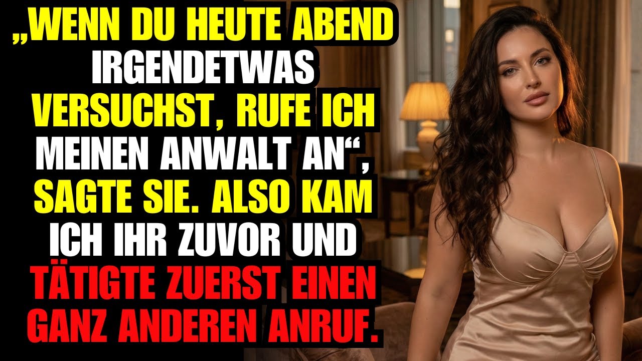 „Wenn du heute Abend irgendetwas versuchst, rufe ich meinen Anwalt an“, sagte sie. Also kam ich ihr