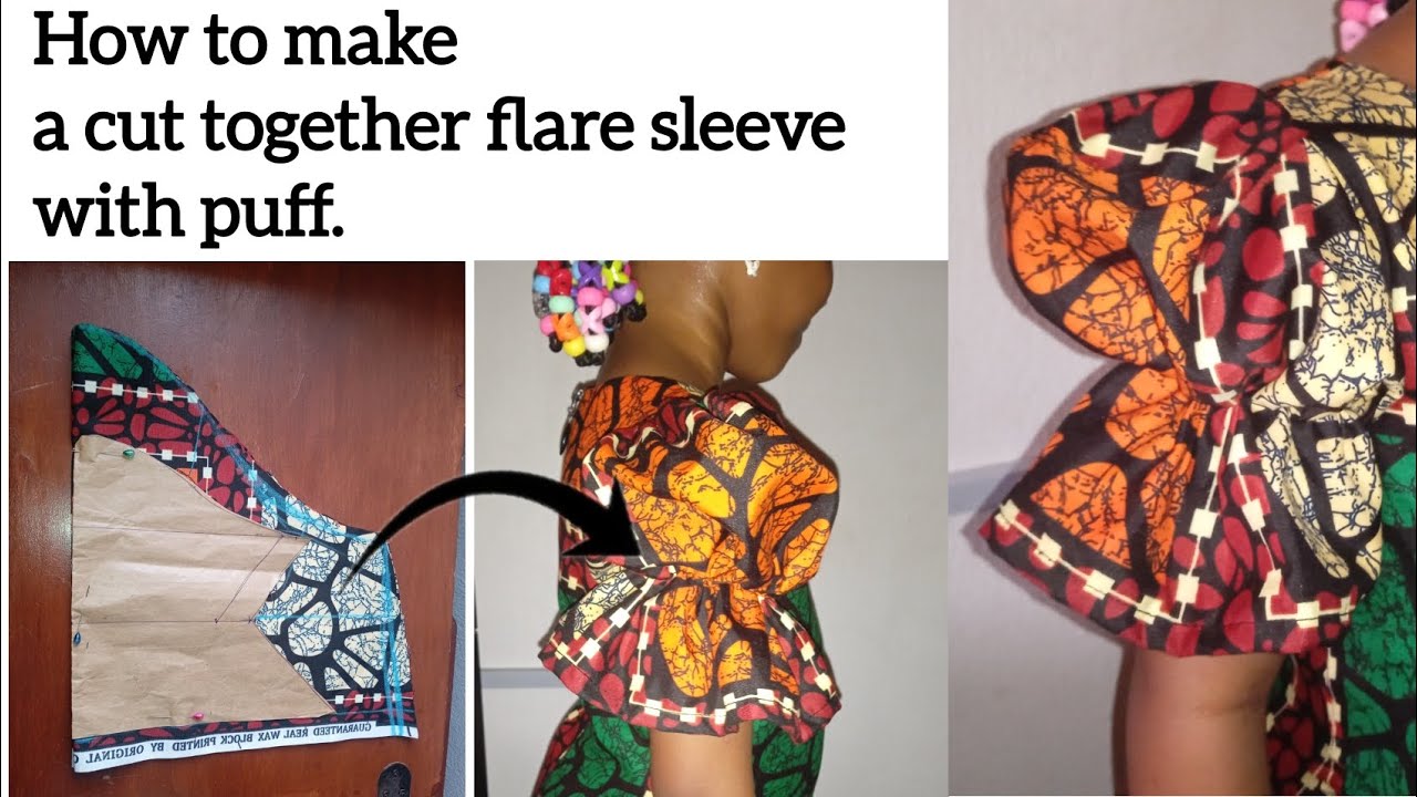 How to make a cut together flare sleeve with puff | Easy DIY 