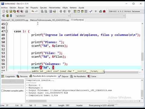 Matrices en C - Clase 23 AGO 2019 - YouTube