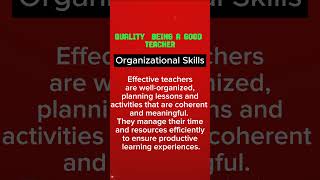 A Good Teacher Quality#shorts Wealth