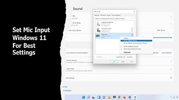 Setting Mic Input Windows 11