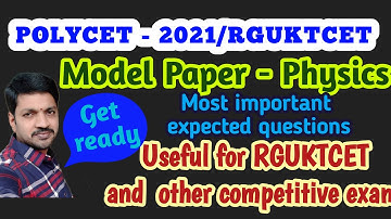 POLYCET 2021 MODEL PAPER /Expected questions/USEFUL FOR RGUKT CET IIIT