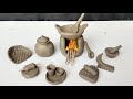 clay kitchen set making |traditional kitchen set making with clay | #claykitchenset