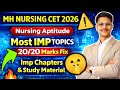 Mh Nursing Cet 2026 🤫| Nursing Aptitude IMP Topics ‼️| IMP Questions & Pyq Papers | Strategy & Batch