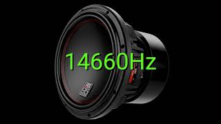 Tone frequency 14660Hz. Test your hearing! speakers/headphones/subwoofer