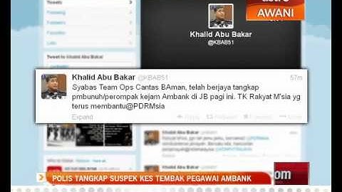 Polis tangkap suspek kes tembak pegawai Ambank