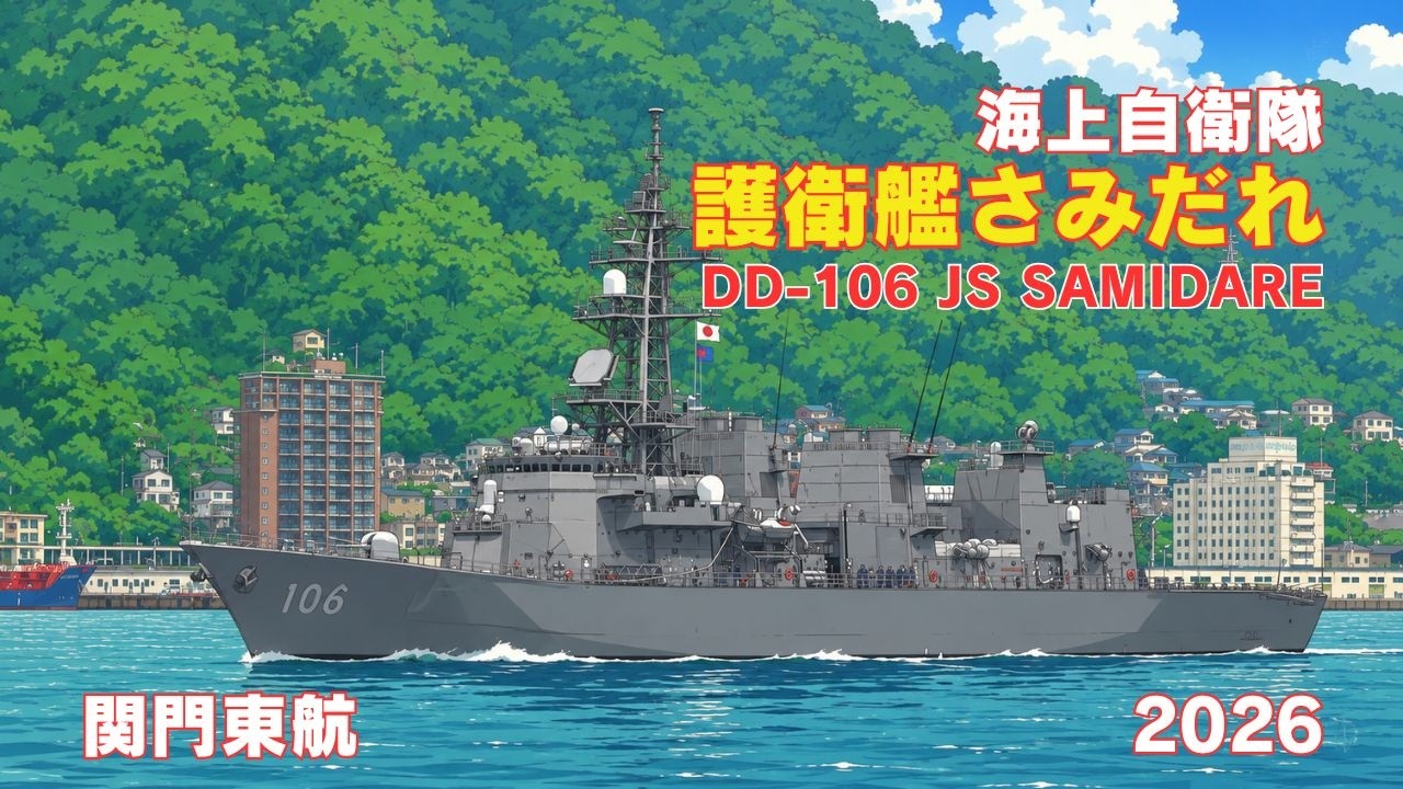 護衛艦対司令官チャレンジ 海上自衛隊 護衛艦さみだれ 関門東航 DD-106 JS SAMIDARE - JMSDF