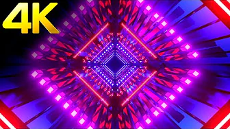 4K Abstract OLED Neon Square Light Tunnel Blue Pink Color Screensaver Video Background Loop No sound