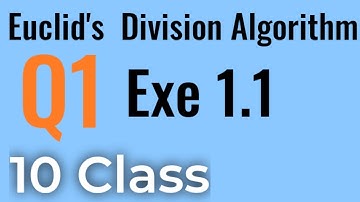 Euclid division Algorithm and Question 1 Exe 1.1 | Class 10 | Real numbers