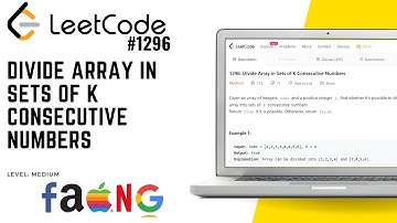 1296. Divide Array in Sets of K Consecutive Numbers | Leetcode Medium