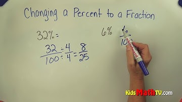 Converting percentages to fractions step by step video tutorial
