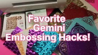 Gemini Embossing Hacks! Use those Sizzix 3D and Anna Griffin folders and dies in your Gemini!!