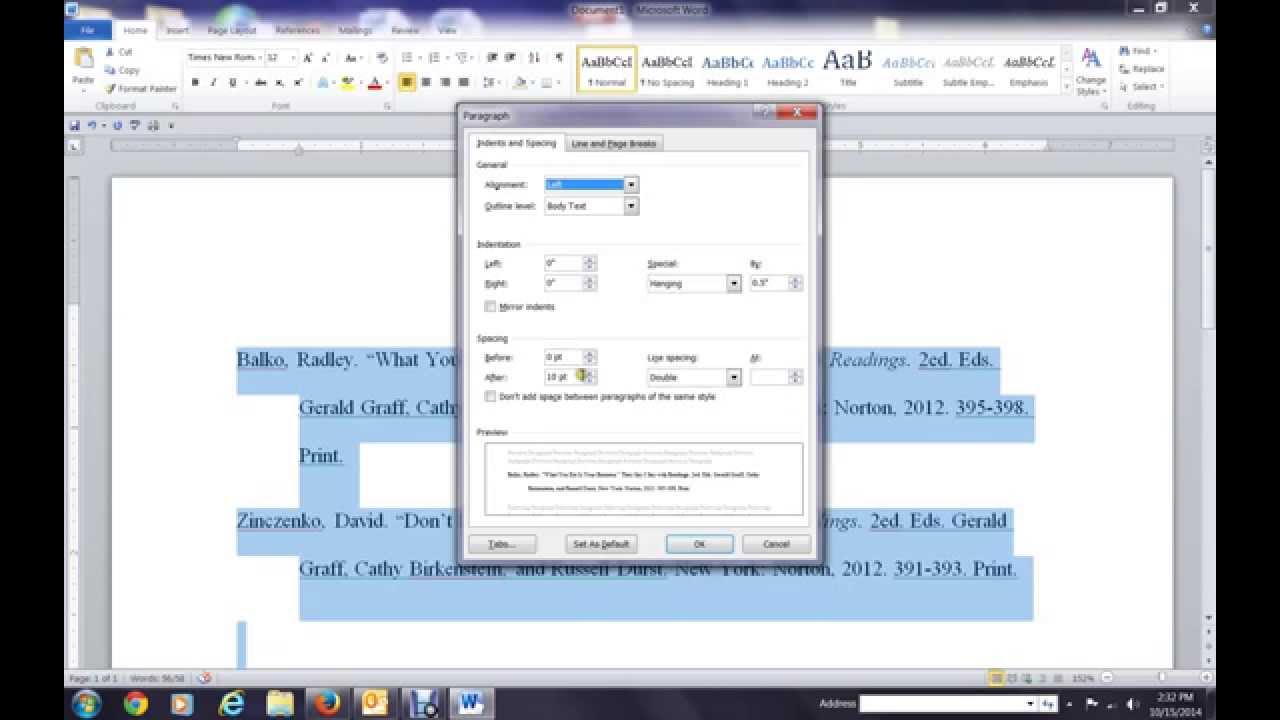 How to do a works cited page for anthology - YouTube