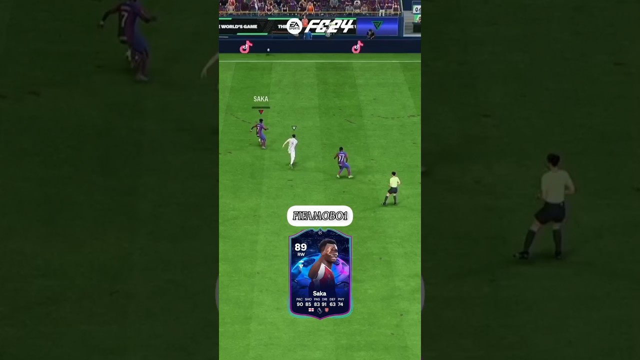 How to Nutmeg/Panna with Ball Roll Drag Skill in FC24 with 89 Saka RTTK 🔥 