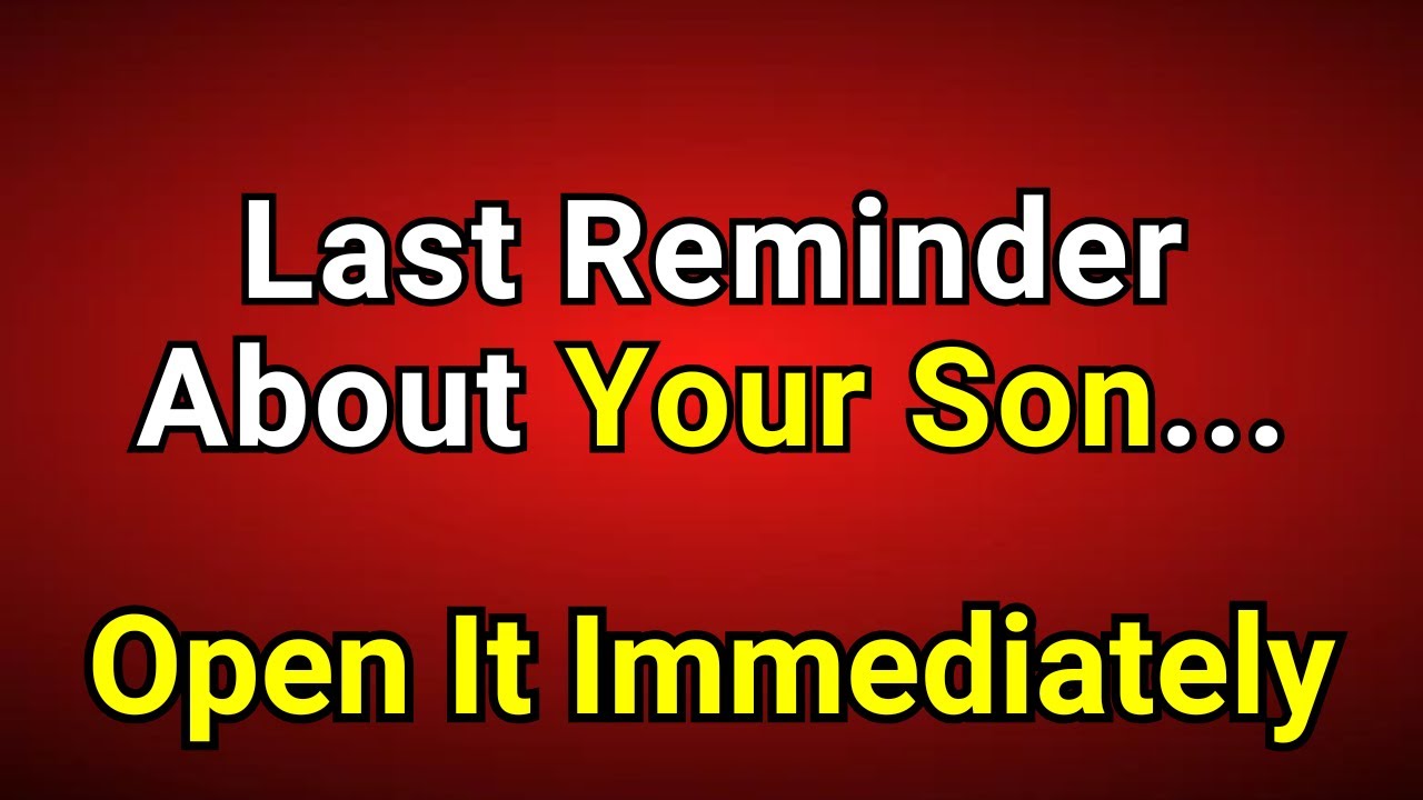 🚨Бог говорит: Последнее напоминание о вашем сыне... Божье послание #словоБога