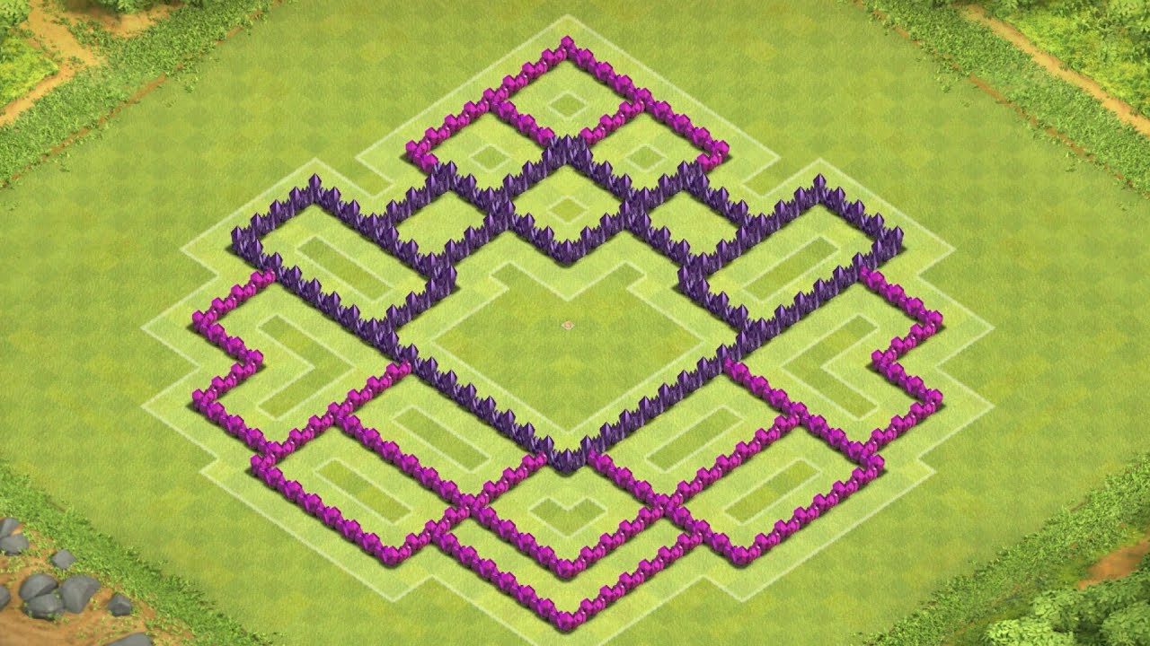 Clash of Clans TH8 Hybrid Base 4 Mortars Speed Build YouTube