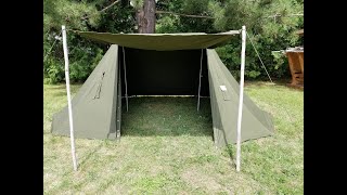 Polish Lavvu, Setting up the Alternate Shelter.  Five different setups.  Which one do you prefer.