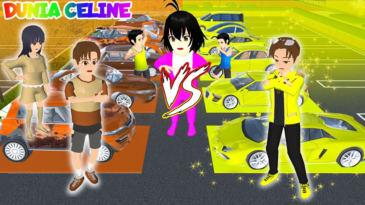 Yuta Kaya VS Yuta Miskin Lomba Kumpulkan Mobil Emas🤑Lawan Mobil Bekas🚚| Sakura School Simulator