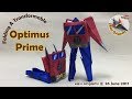 How to make a Papercraft, Origami Transformer Optimus Prime (requires 1 straight cut)