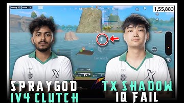 Spraygod Destroys 🤯 Crazy 1v4 Clutch In Dropclash 😲  Shadow IQ 🥲 Team Xspark