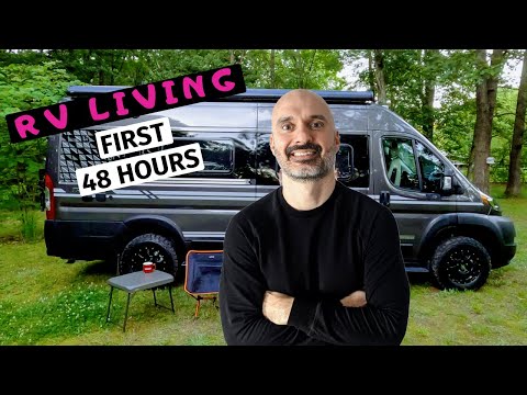 RV NEWBIE First 48 Hours of RV Living in a Winnebago Travato  1st BLACK TANK Dump!